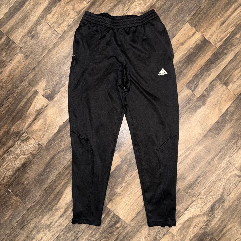 Adidas Climalite Athletic Sweatpants Men's Small Black Zip Cuffs Training Gym